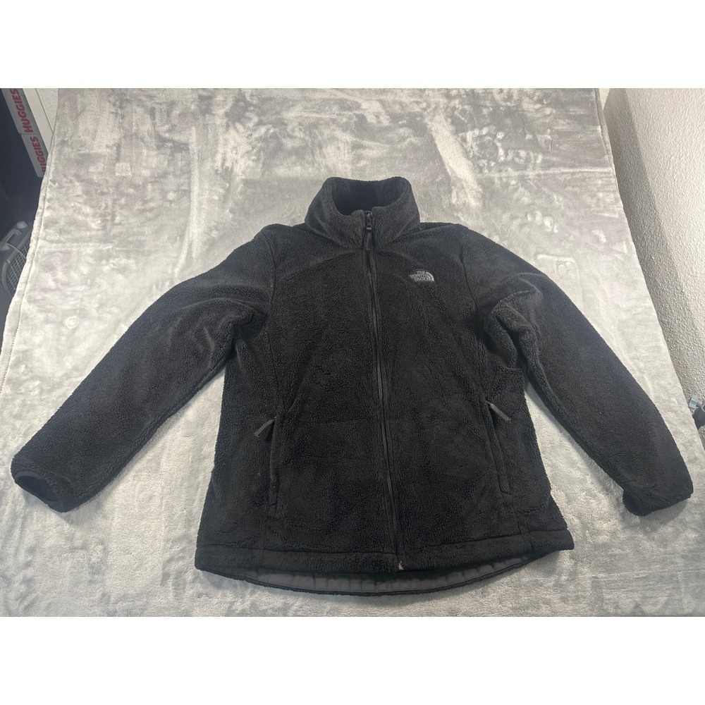 The North Face Womens XL Black Osito Fleece Jacket Circular Design Full Zip